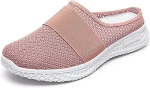 Air-Cushion Slip-On Walking Shoes Summer Orthopedic Diabetic Mules Fashion Breathable Mesh Non-Slip Outdoor Walking Sneakers Slippers