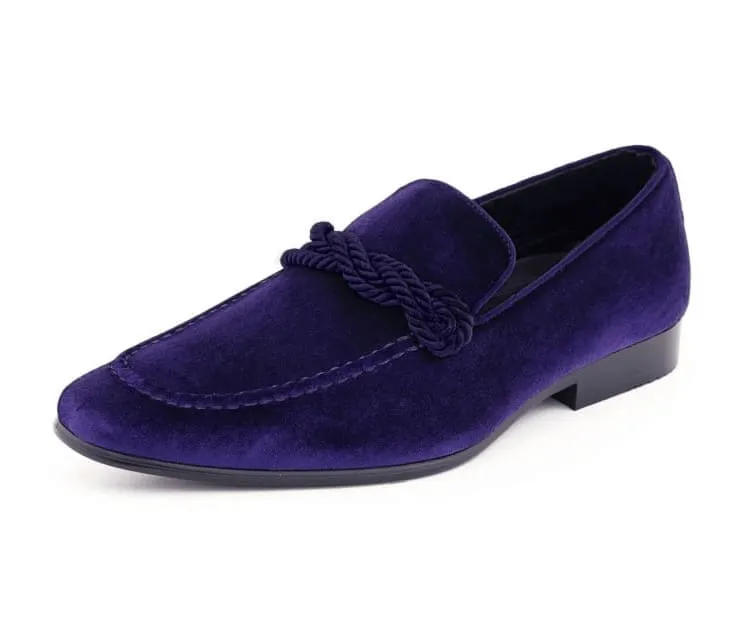 Amali Ornate Velvet Smoking Slippers For Men Black Velvet