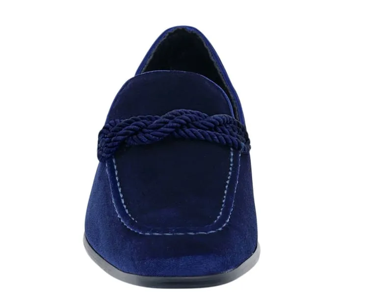 Amali Ornate Velvet Smoking Slippers For Men Black Velvet