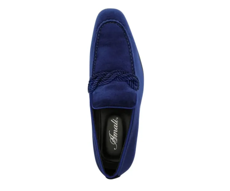 Amali Ornate Velvet Smoking Slippers For Men Black Velvet