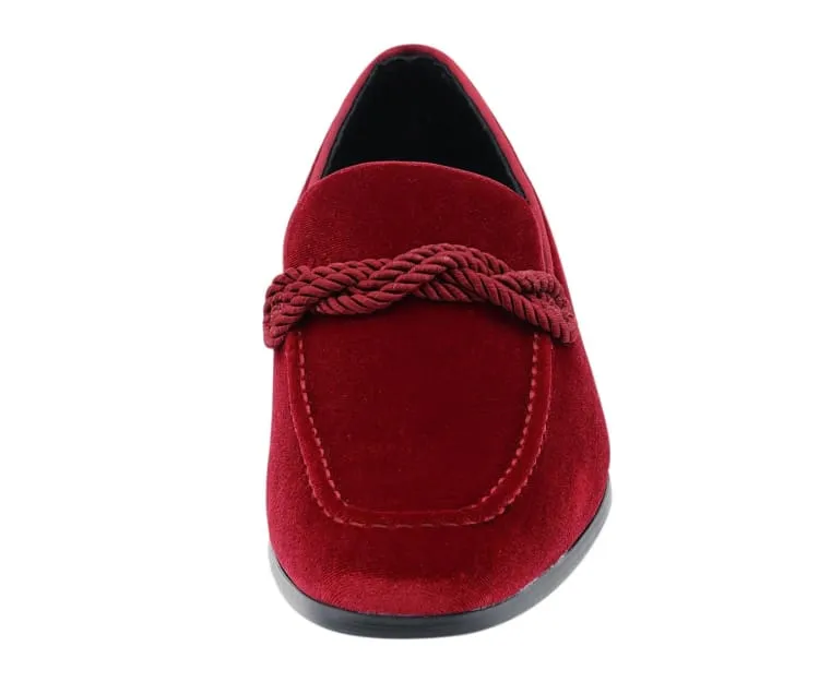 Amali Ornate Velvet Smoking Slippers For Men Black Velvet