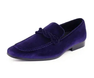 Amali Ornate Velvet Smoking Slippers For Men Black Velvet