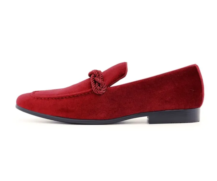 Amali Ornate Velvet Smoking Slippers For Men Black Velvet