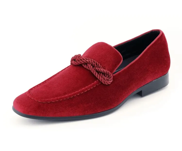 Amali Ornate Velvet Smoking Slippers For Men Black Velvet