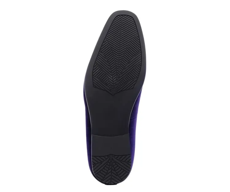Amali Ornate Velvet Smoking Slippers For Men Black Velvet