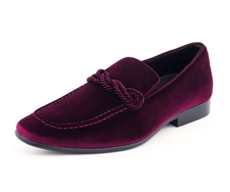 Amali Ornate Velvet Smoking Slippers For Men Black Velvet
