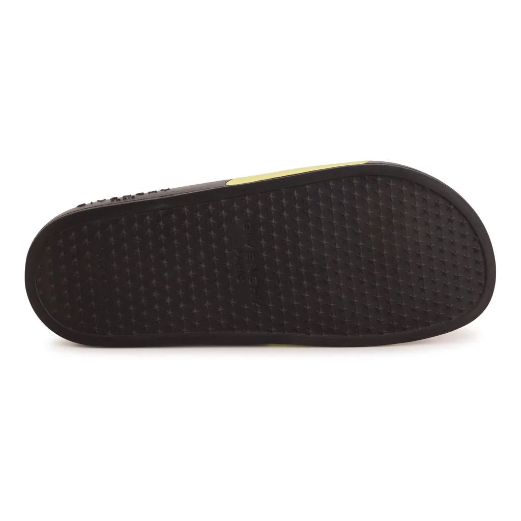 Black & Yellow Logo Slippers