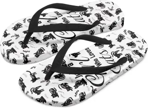 Boy Girl Flips Flops for Kids Cartoon Print Slip-on Thong Sandals Kids Slides for Beach Swim Pool