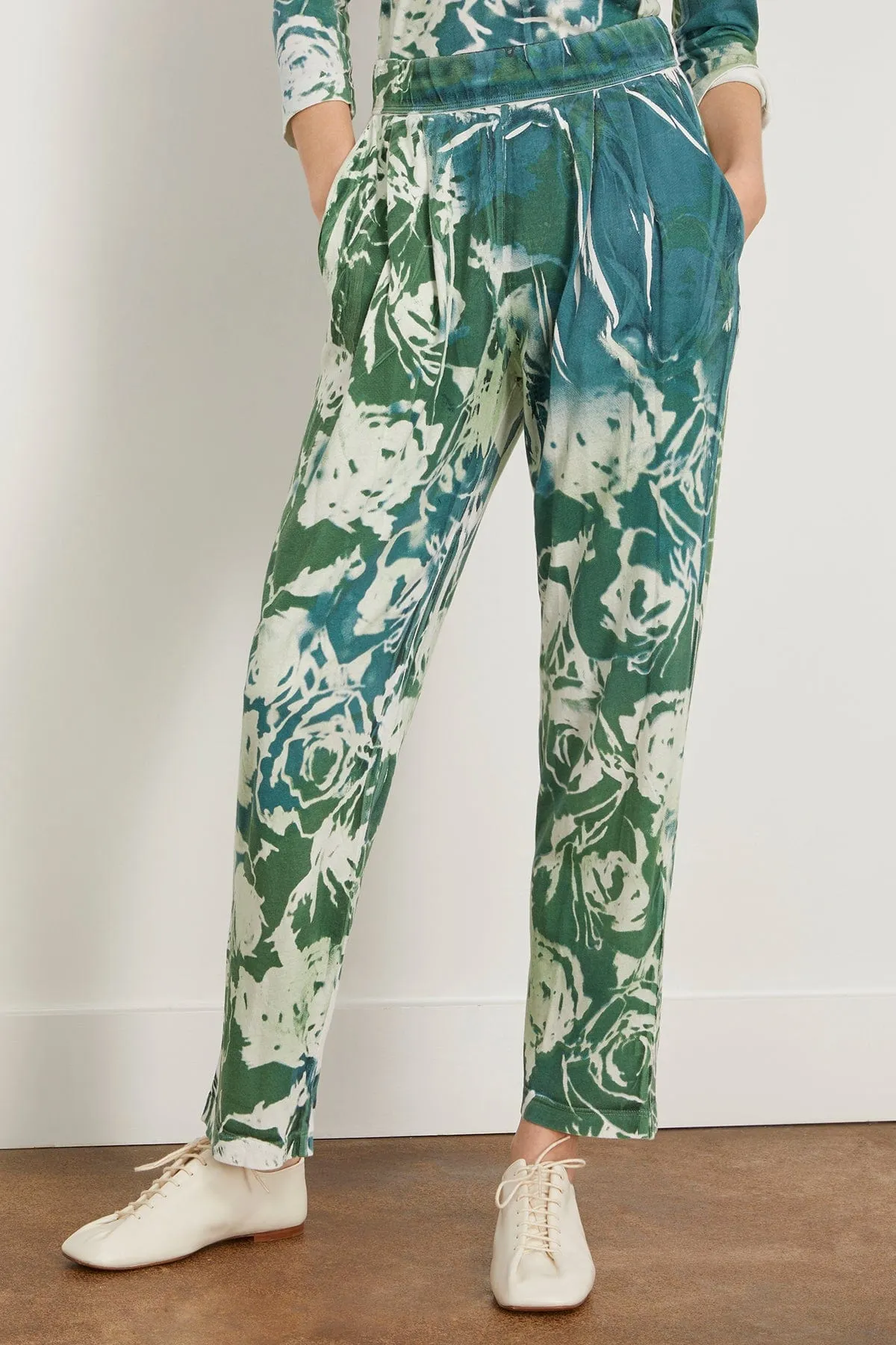 Brooke Pant in Teal Army Rose