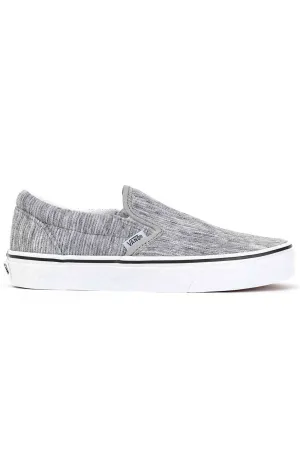 (Bv3V7B) Rib Knit Classic Slip On Shoe   Grey/True White