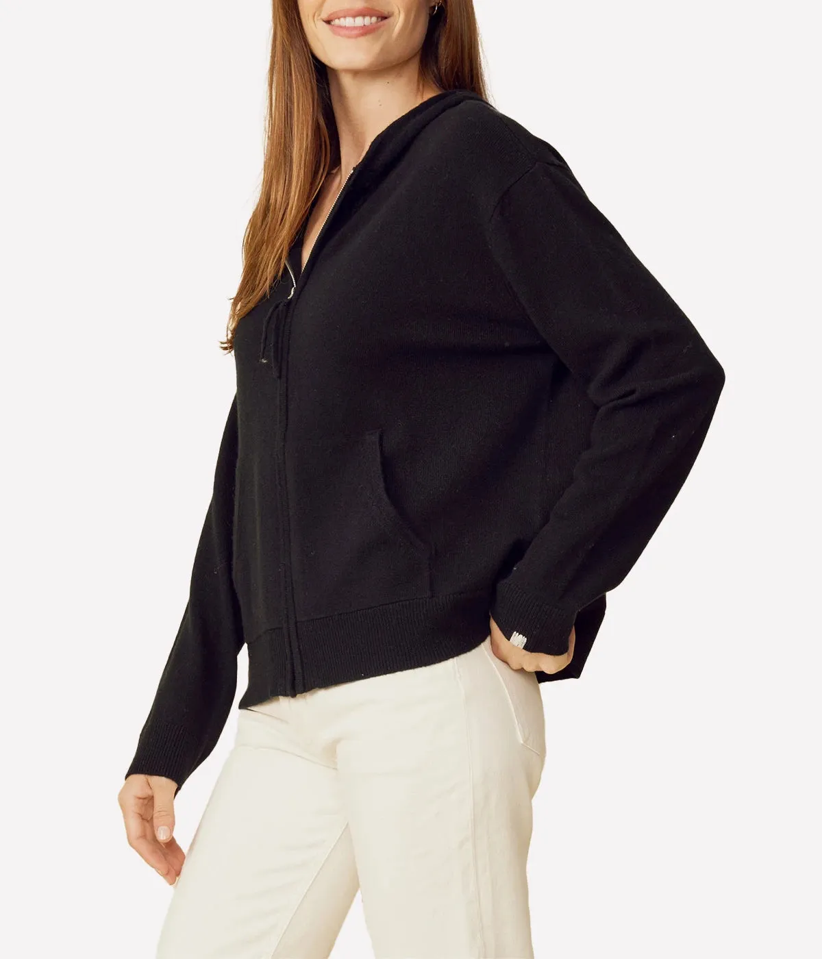 Colorado Cashmere Hoodie in Black