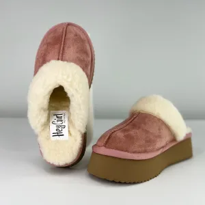 Corky Best Kept Secret Faux Suede Pink Platform Slip Ons