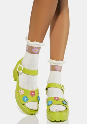 Cozy Flower Garden Chunky Sandals