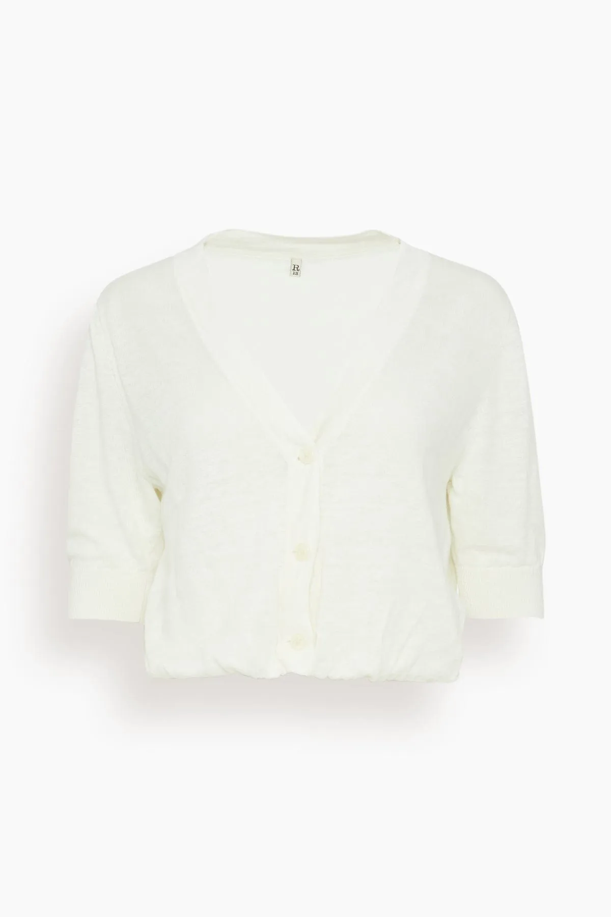 Elbow Sleeve Balloon Cardigan in Ecru (TS)