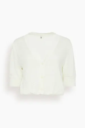 Elbow Sleeve Balloon Cardigan in Ecru (TS)