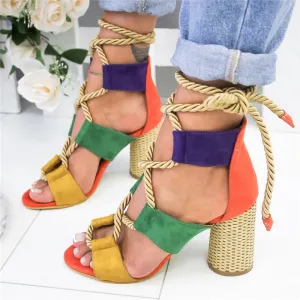 Espadrilles Women Wedge 7CM Heel Pointed Fish Mouth Hemp Lace Up Platform Sandals
