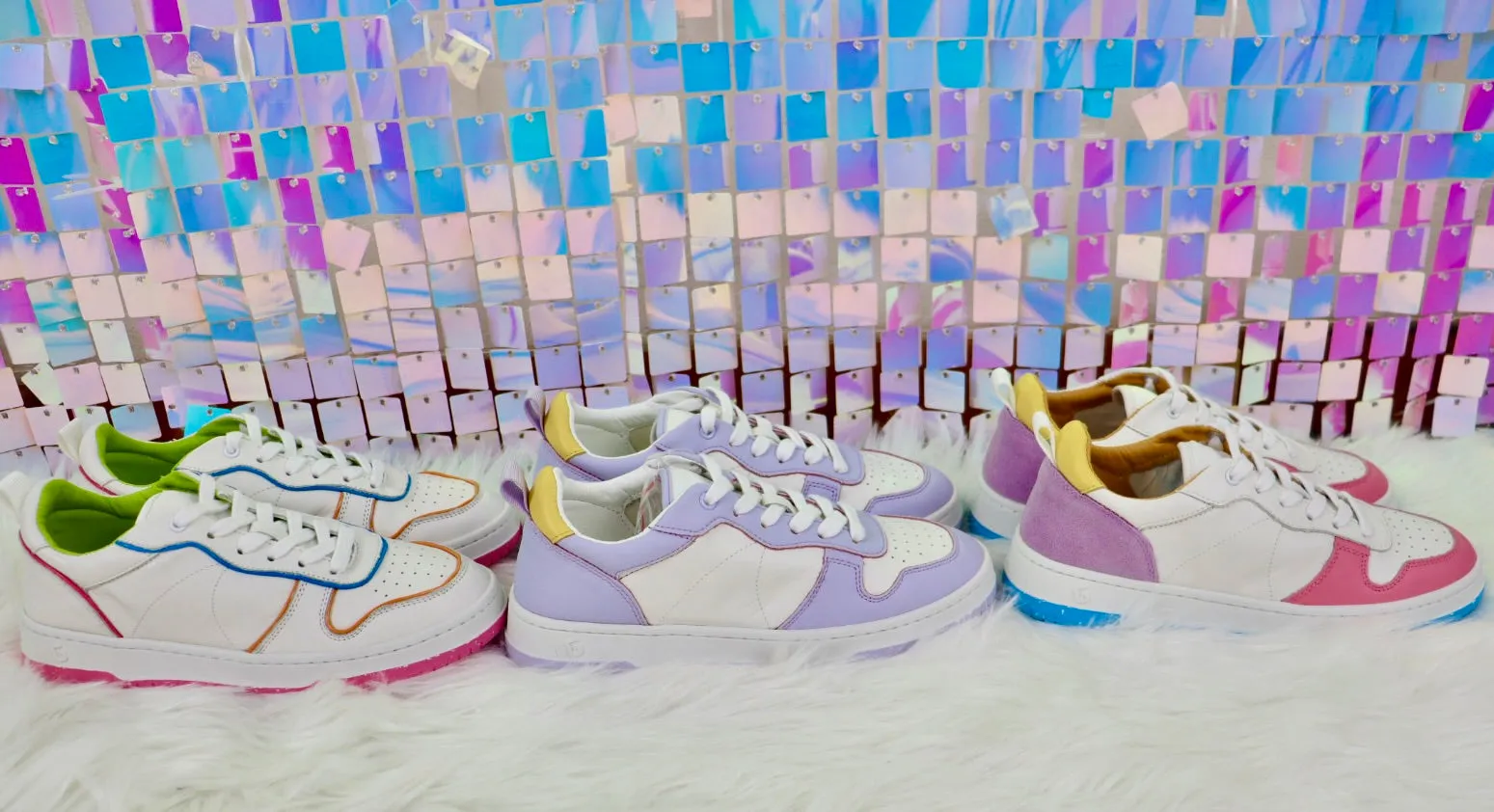 Gadol Sneaker in Lavender and Yellow