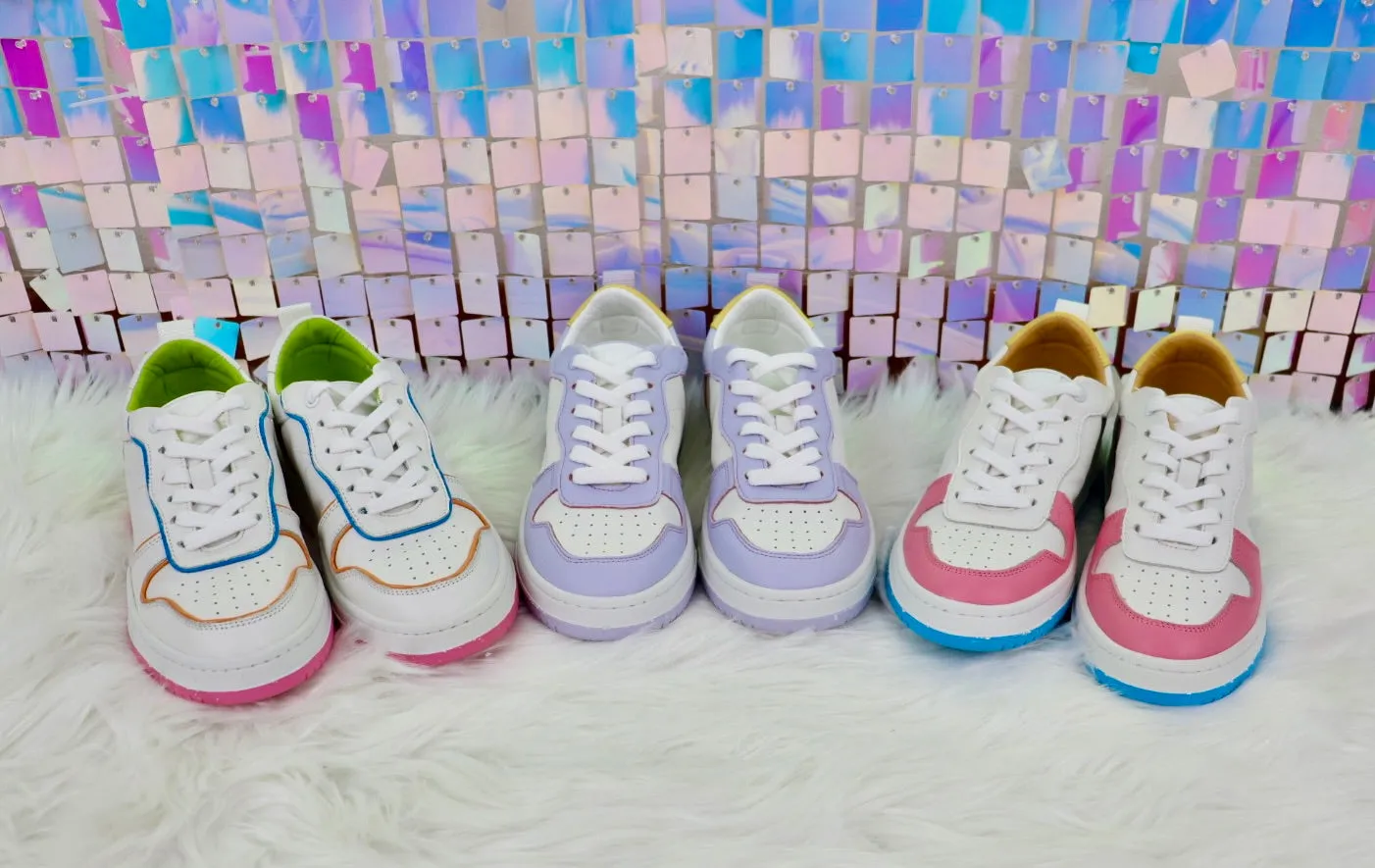Gadol Sneaker in Lavender and Yellow