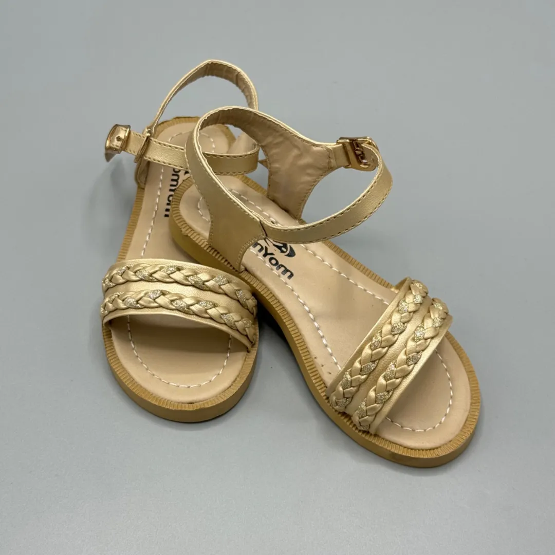 Girls sparkling braid sandals