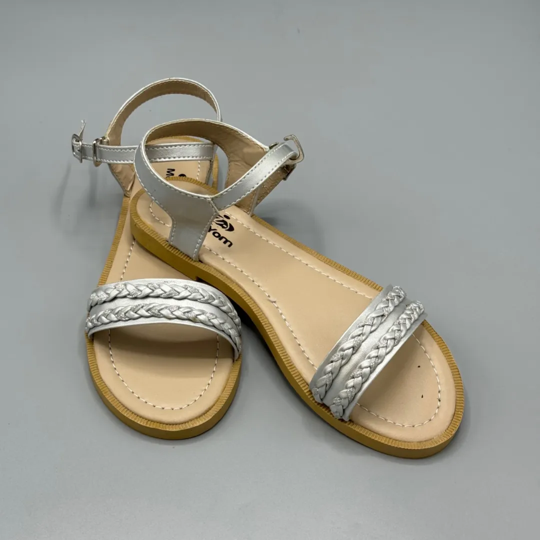 Girls sparkling braid sandals