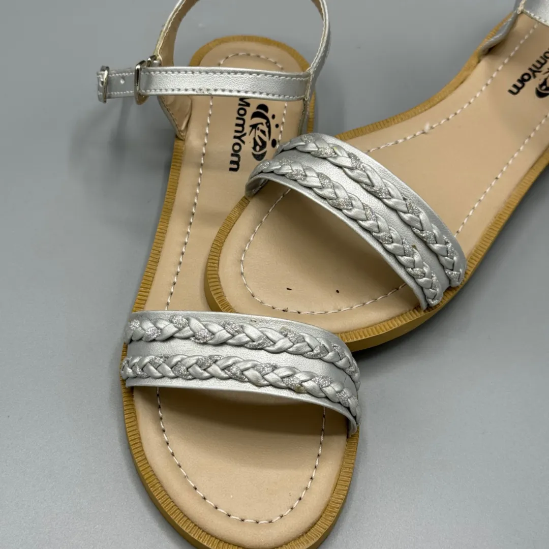 Girls sparkling braid sandals