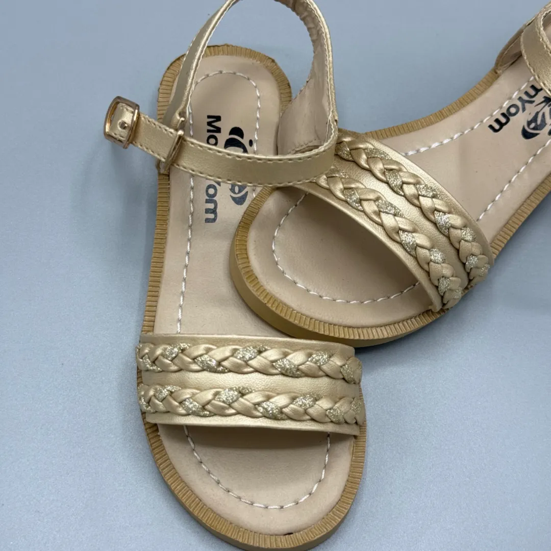 Girls sparkling braid sandals