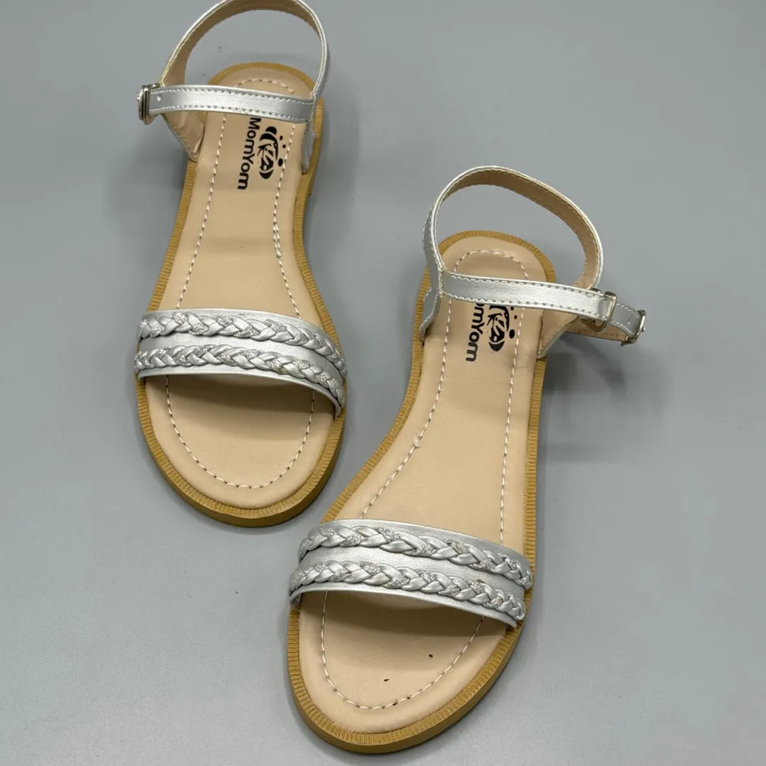 Girls sparkling braid sandals