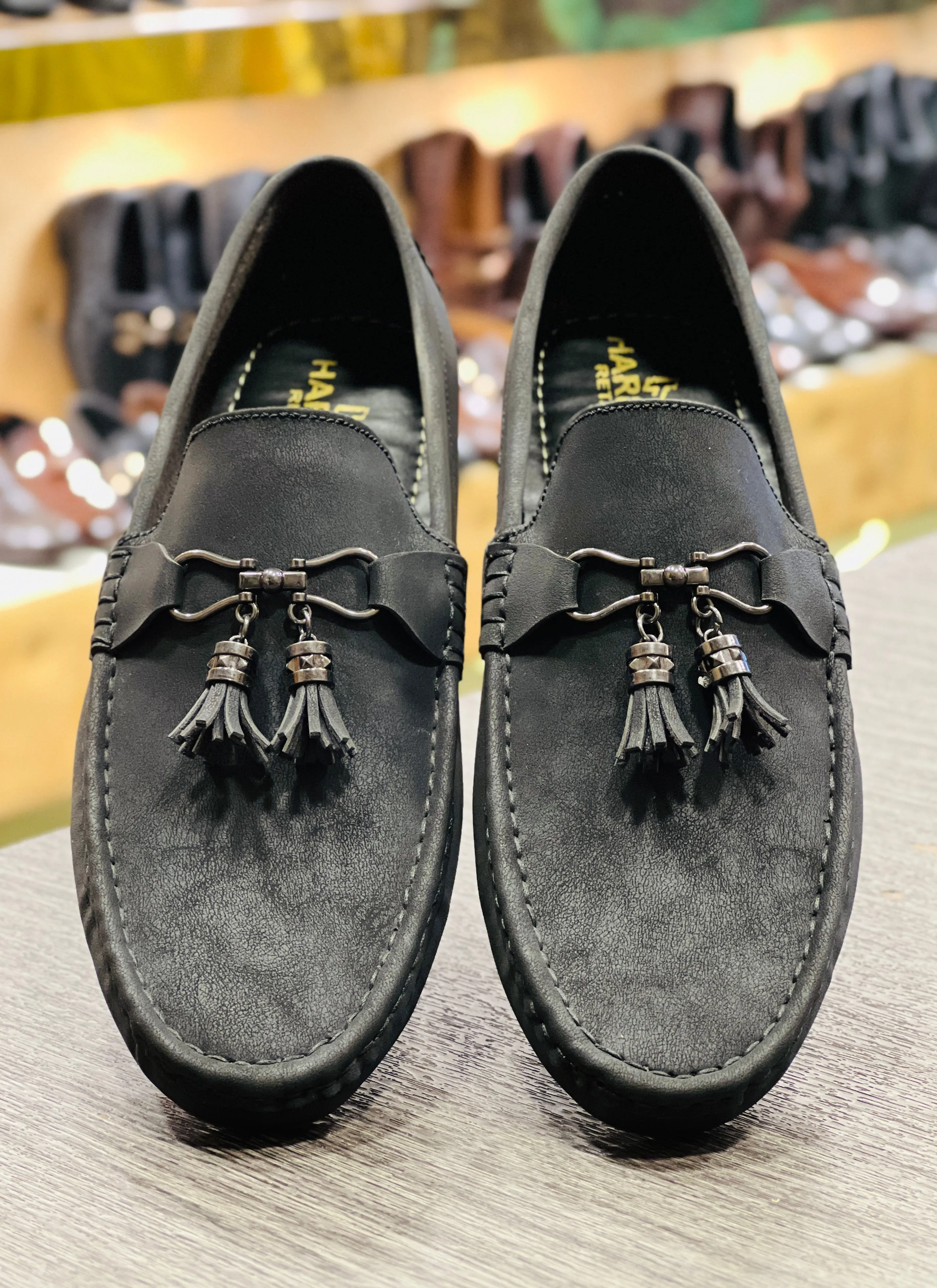 GREY TASSEL LOAFERS