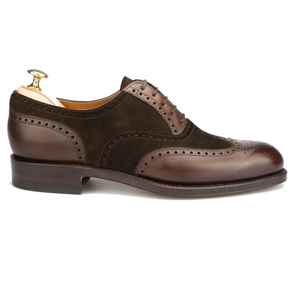 Height Increasing Brown Suede & Leather Romford Brogue Oxfords