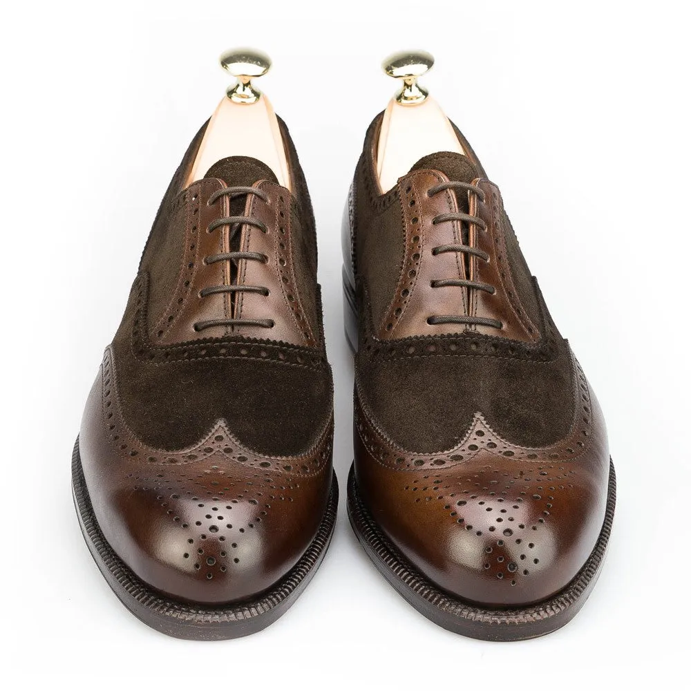 Height Increasing Brown Suede & Leather Romford Brogue Oxfords
