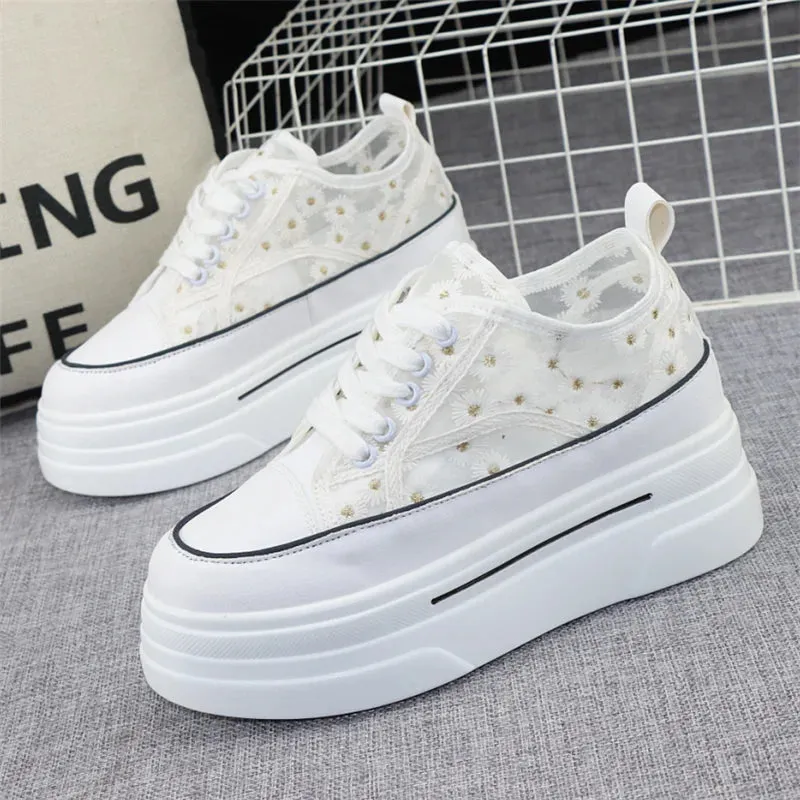 Joskaa 2024 New White Platform Womens Sneakers
