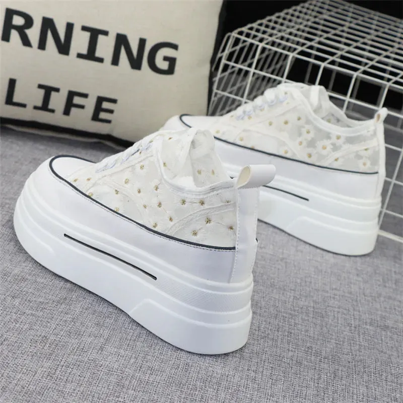 Joskaa 2024 New White Platform Womens Sneakers