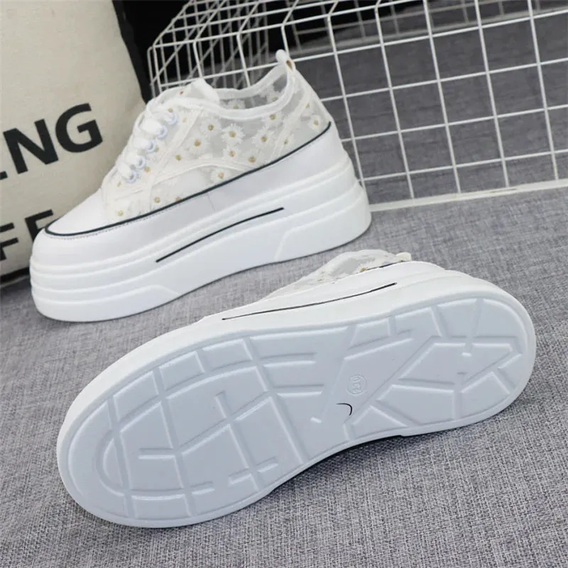 Joskaa 2024 New White Platform Womens Sneakers