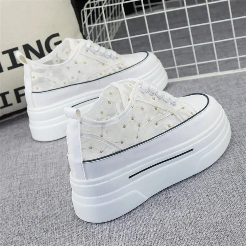 Joskaa 2024 New White Platform Womens Sneakers