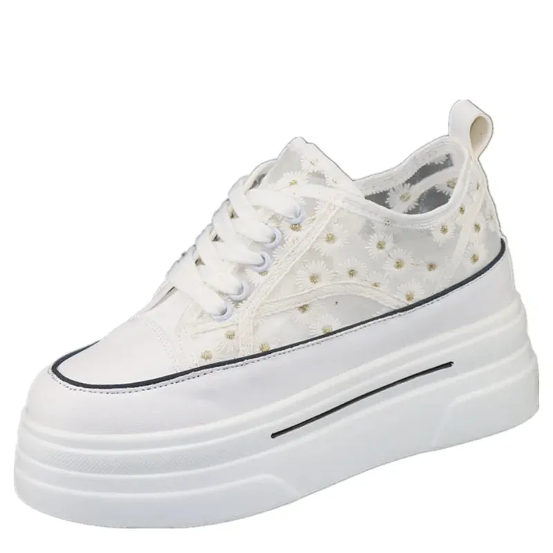 Joskaa 2024 New White Platform Womens Sneakers