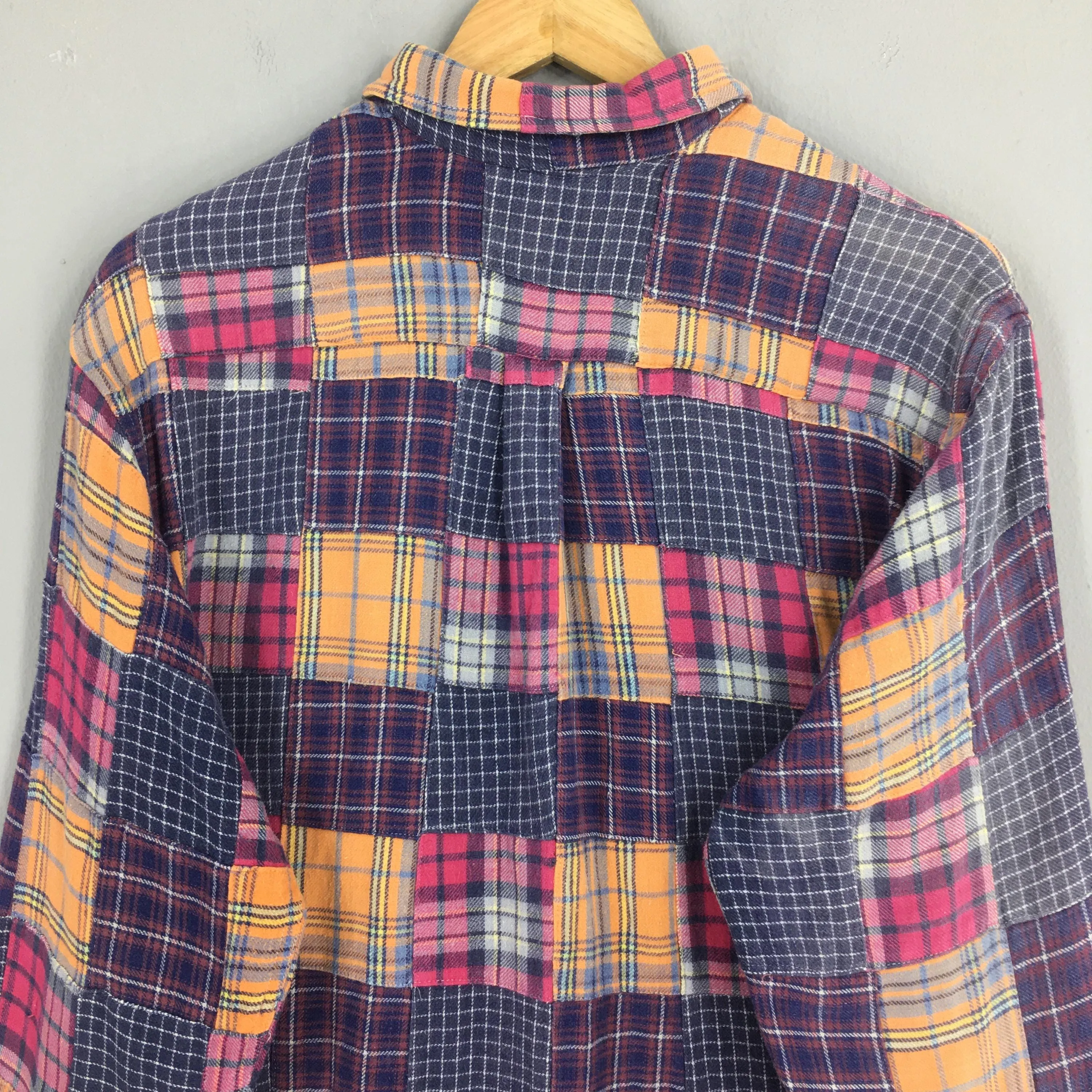 Patchwork Boro Flannel Multicolor Shirt Large