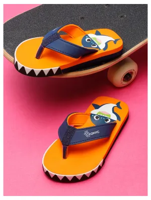 Premium Shark V-Shape Flip-flops With Foxing for Boys and Girls (Orange)