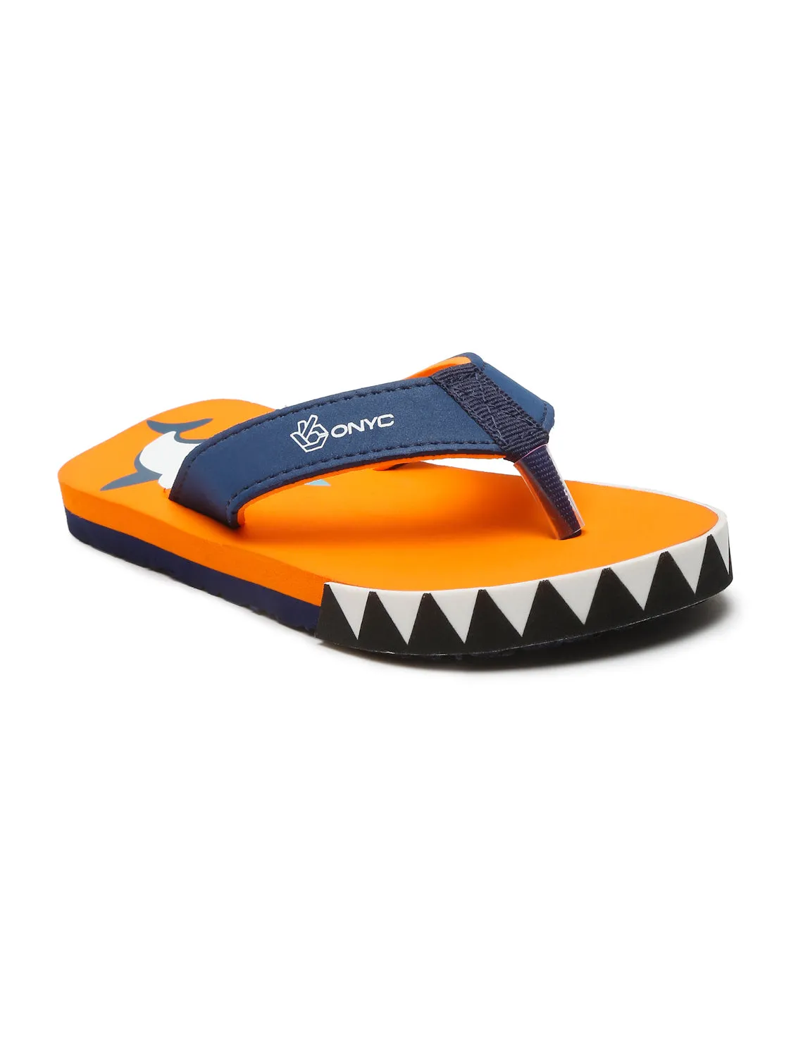 Premium Shark V-Shape Flip-flops With Foxing for Boys and Girls (Orange)
