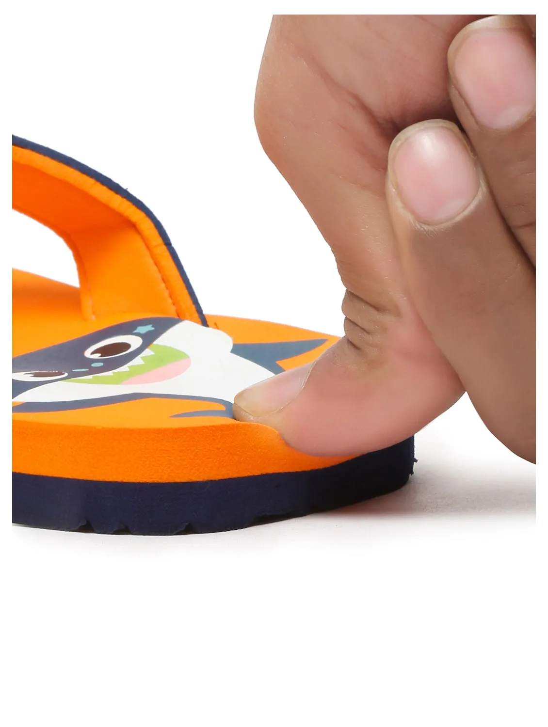 Premium Shark V-Shape Flip-flops With Foxing for Boys and Girls (Orange)