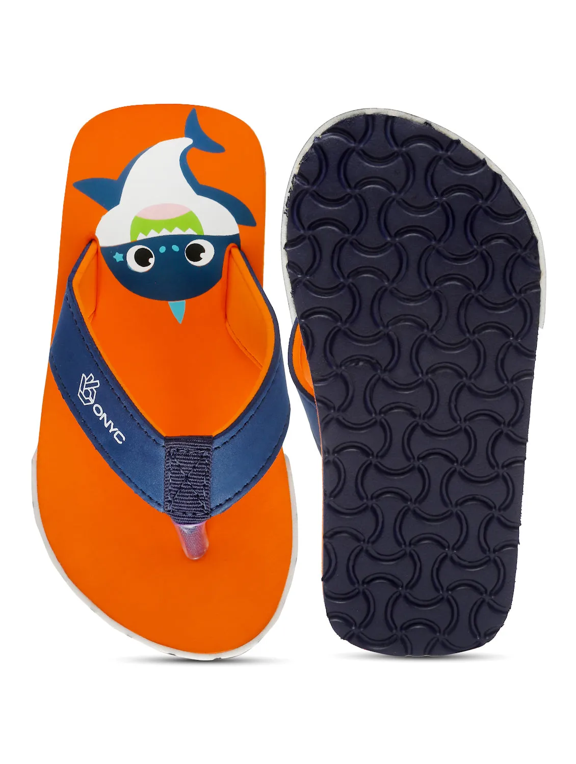Premium Shark V-Shape Flip-flops With Foxing for Boys and Girls (Orange)