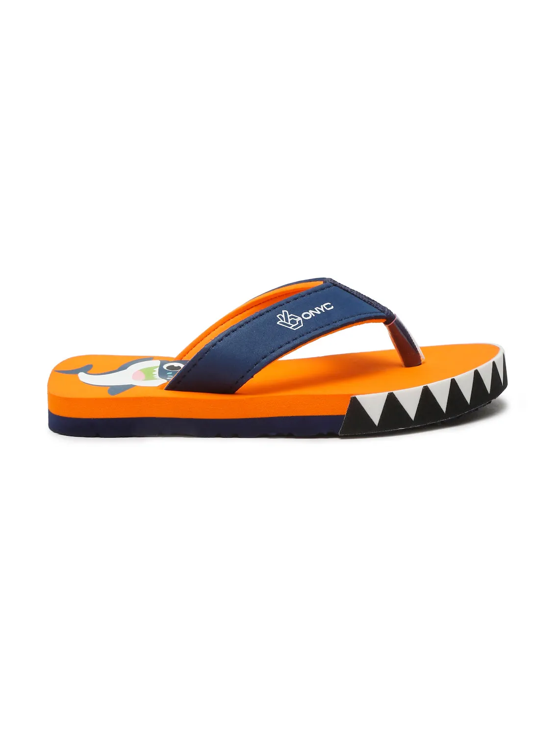 Premium Shark V-Shape Flip-flops With Foxing for Boys and Girls (Orange)