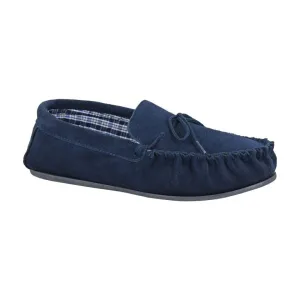 Products Mokkers M245 Bruce Navy Suede Leather Moccassin Slipper