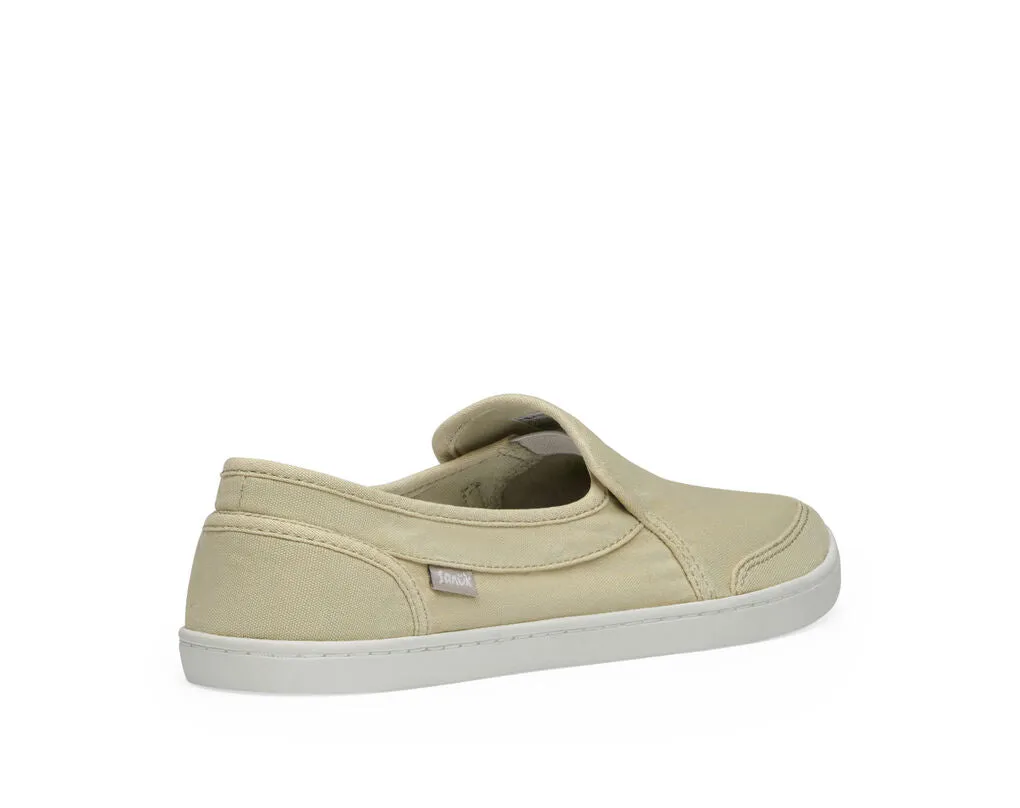 Sanuk Pair O Dice Natural Slip On Rounded Closed Toe Distressed Flat Sneakers