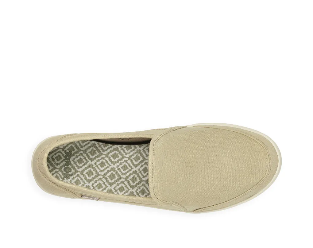 Sanuk Pair O Dice Natural Slip On Rounded Closed Toe Distressed Flat Sneakers