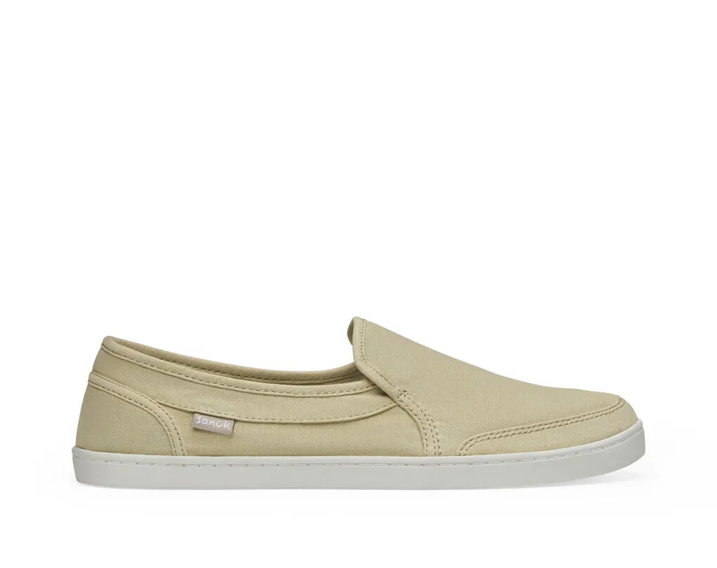 Sanuk Pair O Dice Natural Slip On Rounded Closed Toe Distressed Flat Sneakers