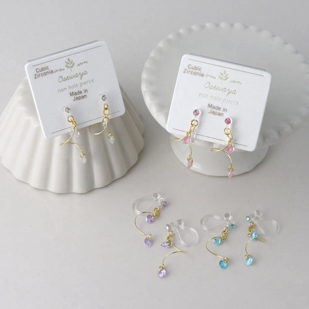 Stone Spiral Invisible Clip Ons