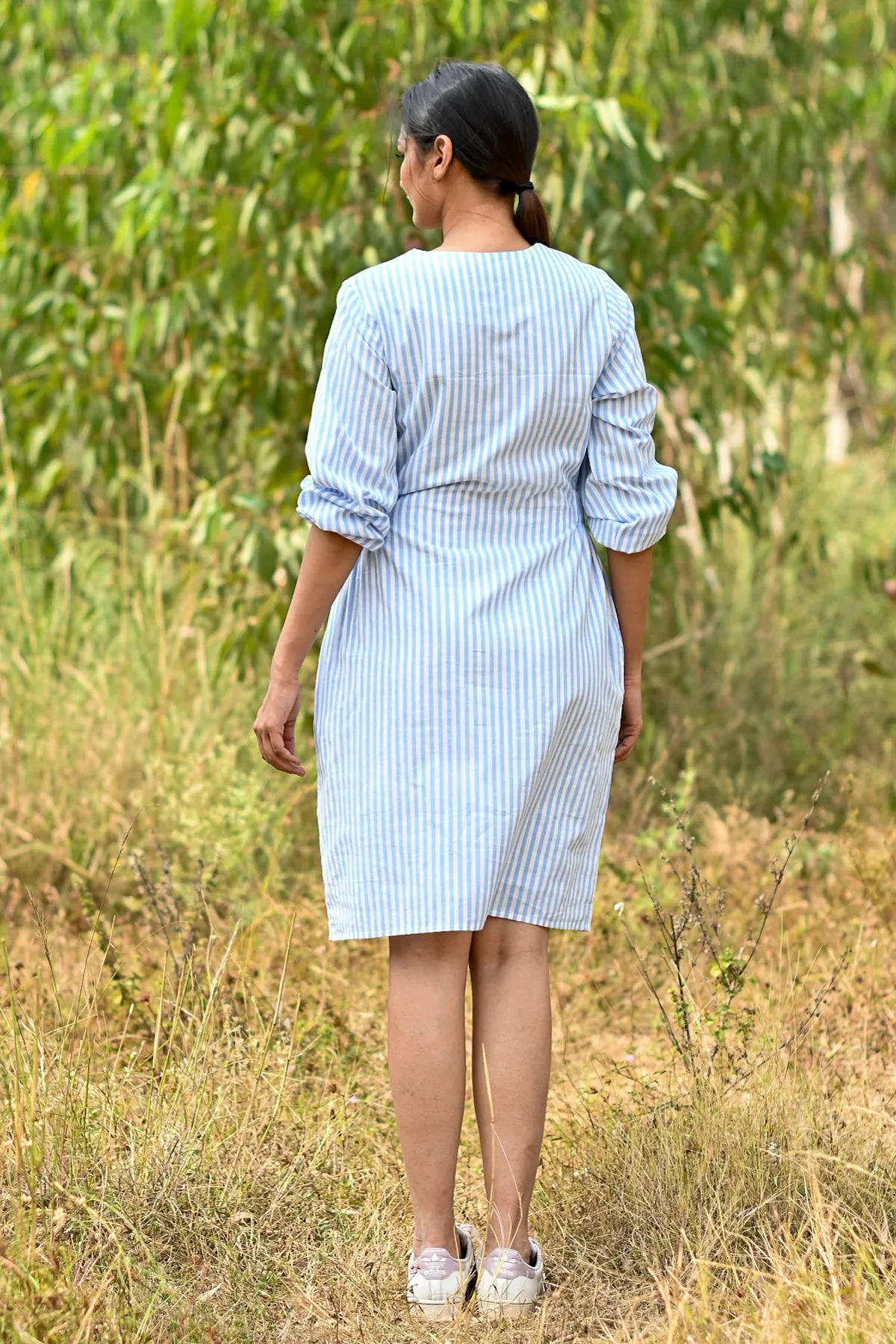 Tina Sky Blue Stripes Dress