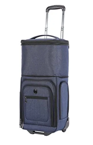 Travelers Club Top Expandable  50% Capacity Luggage with USB Port, Navy Blue, 17" Underseat Carry-On
