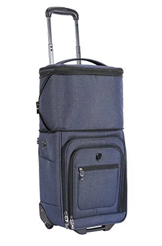 Travelers Club Top Expandable  50% Capacity Luggage with USB Port, Navy Blue, 17" Underseat Carry-On