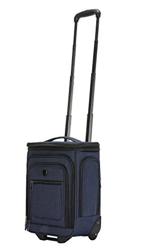 Travelers Club Top Expandable  50% Capacity Luggage with USB Port, Navy Blue, 17" Underseat Carry-On